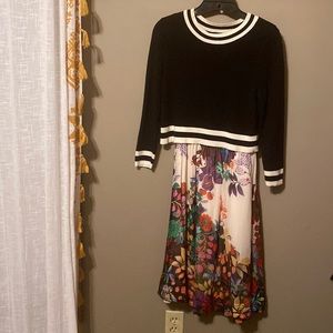 Anthropologie dress by Mauve floral sweater top